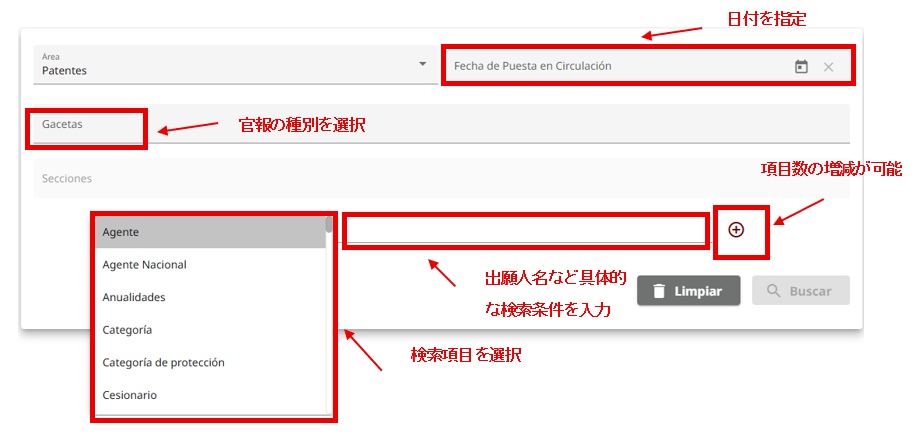 Ejemplares（官報の検索）